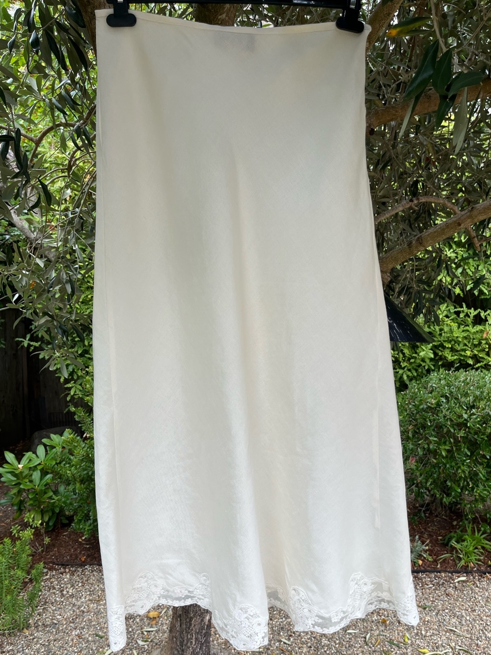 RIXO Crystal Cream Lace-Hem Skirt size S